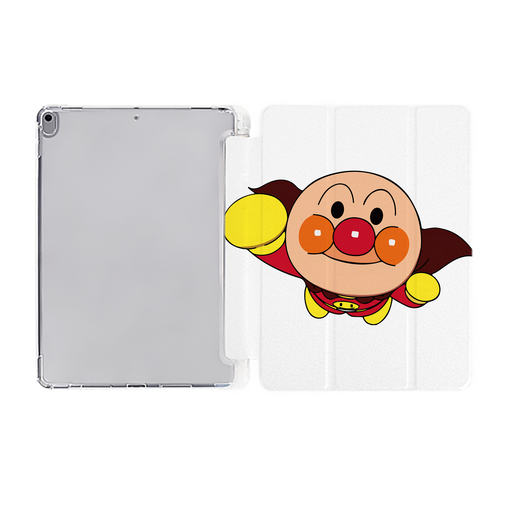 （画像用） アンパンマン Anpanman IPad ケース ペン収納付き 三つ折りスタンド PUレザー×シリコン 対応機種9.5/10.5/10.9インチ